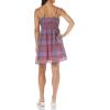 Lucky Brand Women’s Women’s Plaid Smocked Sweetheart Mini(Mellow Mauve Plaid)