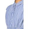 Solid Smocked Dropped Waist MIDI Dress(Blue Stripe)