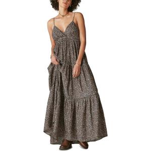 Lucky Brand Women’s Women’s Paisley Tiered Maxi Dress(Raven Multi)