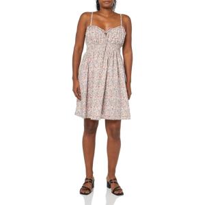 Lucky Brand Women’s Women’s Printed Smocked Sweetheart Mini(Pink Champagne Multi)