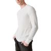 Lucky Brand Mens Men’s Garment Dye Thermal Crew(Bright White)