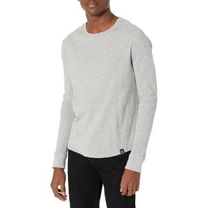 Lucky Brand Mens Men’s Garment Dye Thermal Crew(Heather Grey)