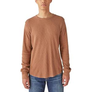 Lucky Brand Mens Men’s Garment Dye Thermal Crew(Pecan Pie)