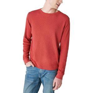 Lucky Brand Mens Men’s Garment Dye Thermal Crew(Rio Red)