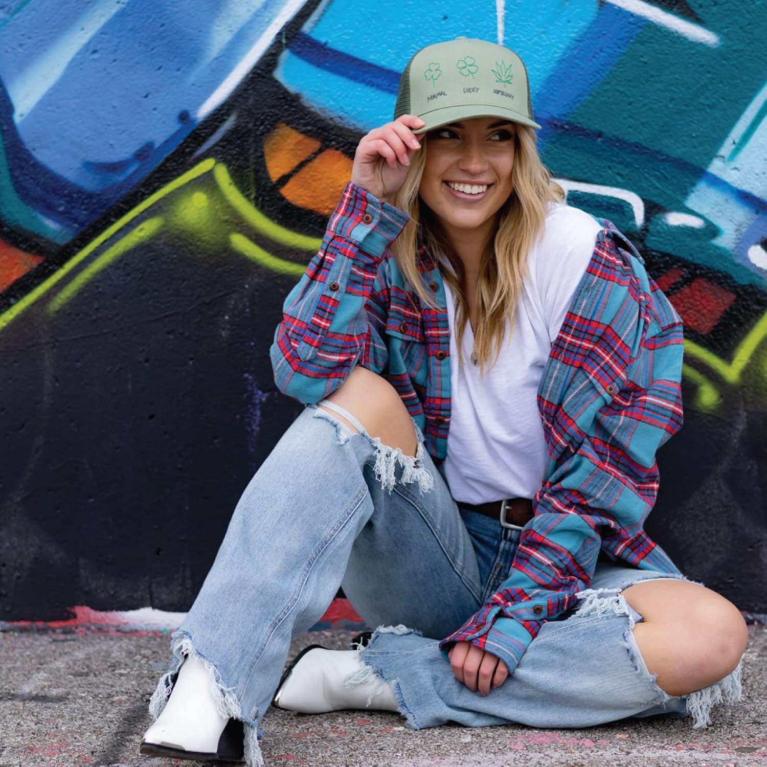 image:imageLucky Brand Trucker Hat Snapback Adjustable Mesh Back Retro Baseball Cap Golf Fishing American HeritageSuper Lucky Trucker Moss