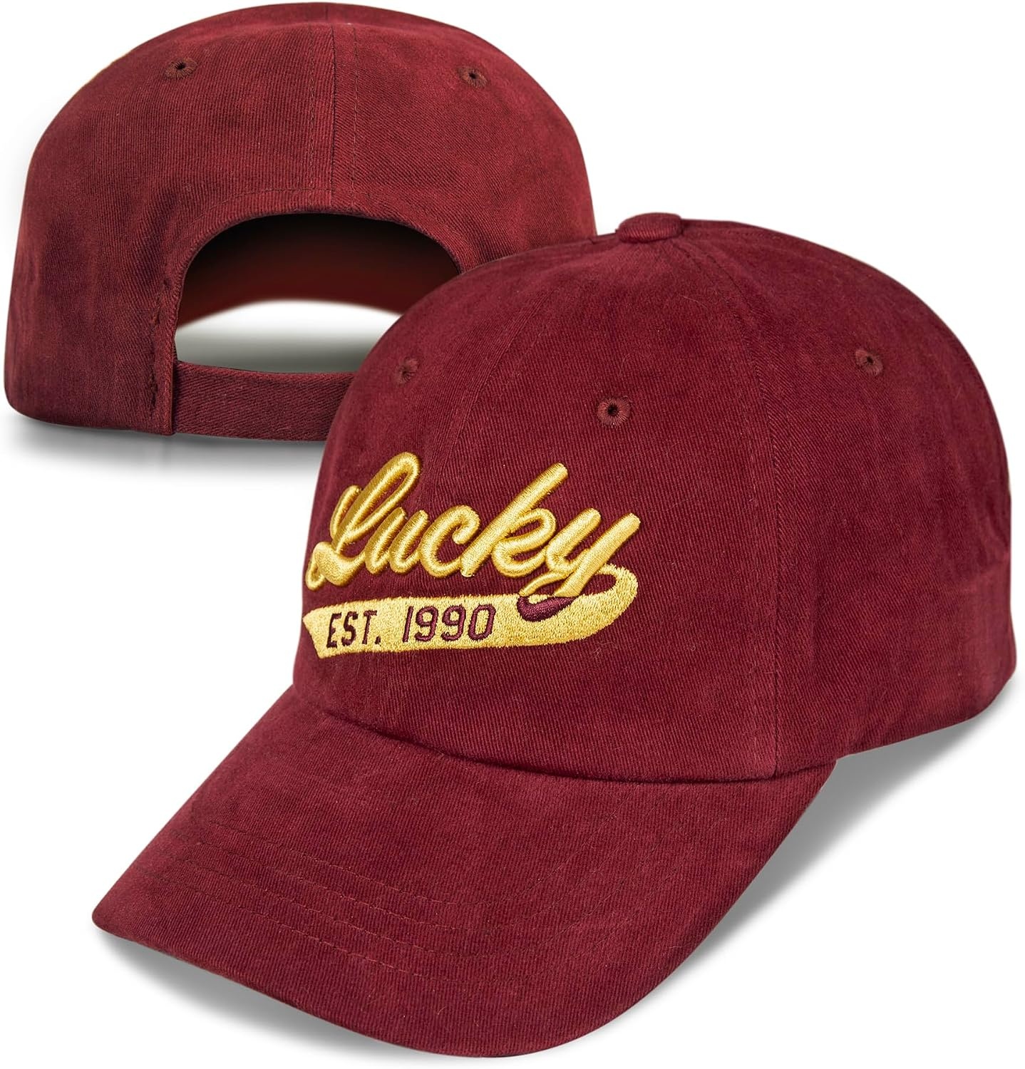 image:imageLucky Brand Classic Cotton Adjustable Dad Hat Baseball Cap Golf Fishing Low Profile 5 Panel Design1990 Embroidered Cardinal