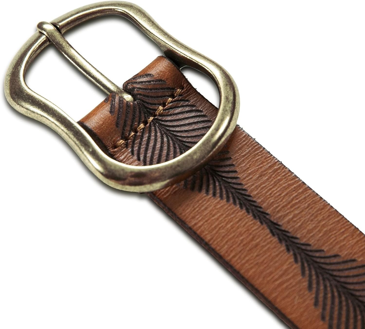 image:imageLucky Brand Womens Fashion Leather Belt Stylish Trend Classic Modern Jean Pant Skirt DressVintage Embossed Tan