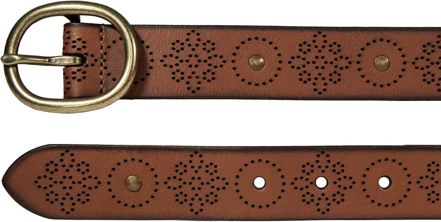 image:imageLucky Brand Womens Studded Leather Belt Stylish Classic Modern Jeans Pants Skirt DressPerfed Flower Brown