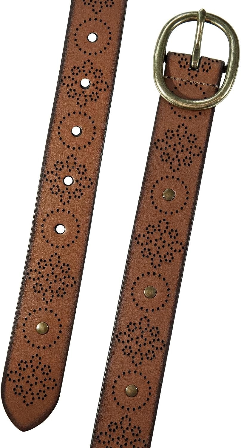 image:imageLucky Brand Womens Studded Leather Belt Stylish Classic Modern Jeans Pants Skirt DressPerfed Flower Brown