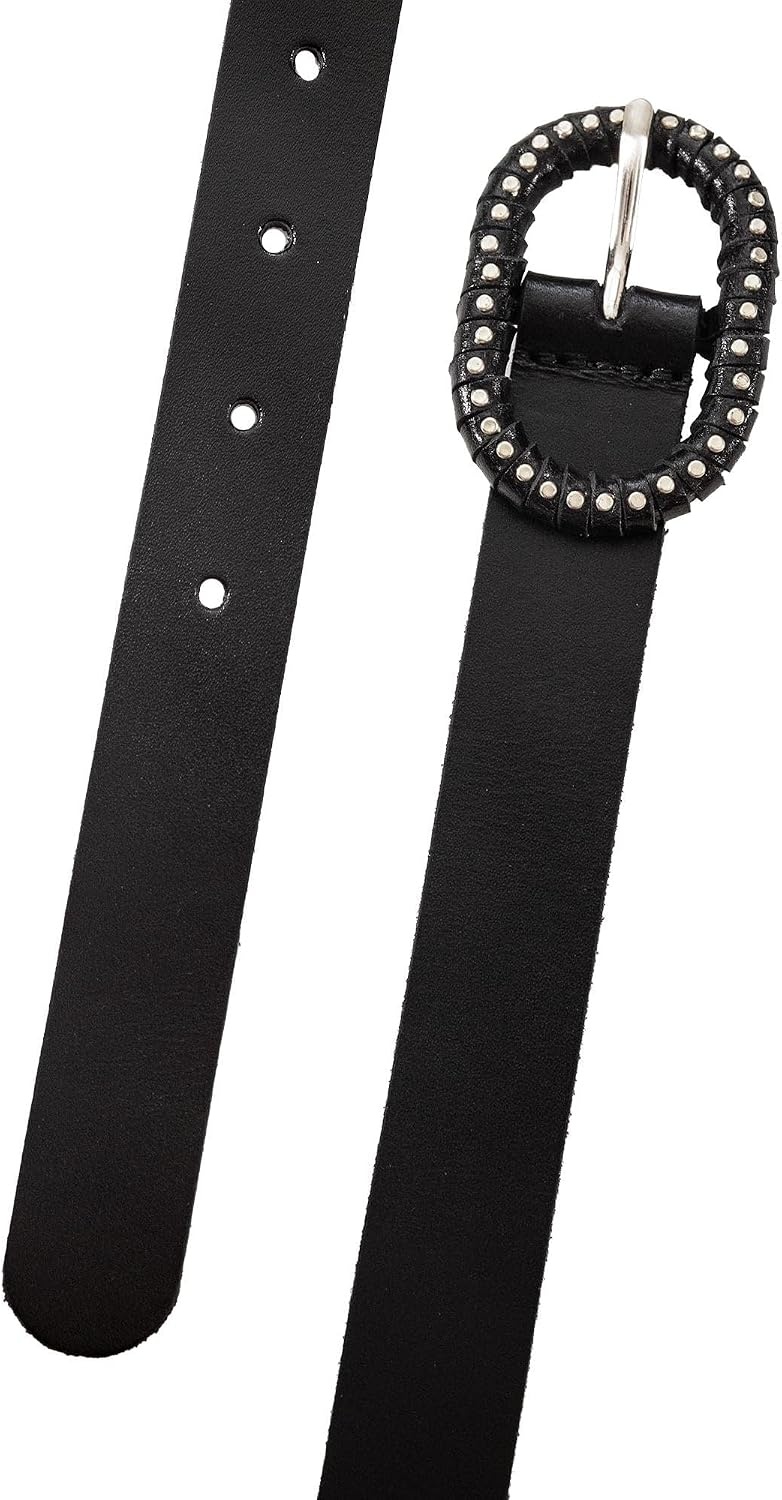 image:imageLucky Brand Womens Studded Leather Belt Stylish Classic Modern Jeans Pants Skirt DressRivet Wrapped Black