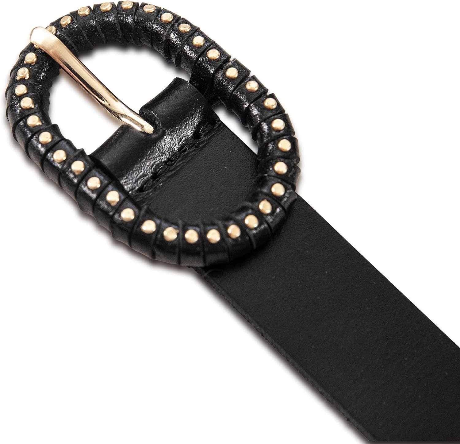 image:imageLucky Brand Womens Studded Leather Belt Stylish Classic Modern Jeans Pants Skirt DressRivet Wrapped Black