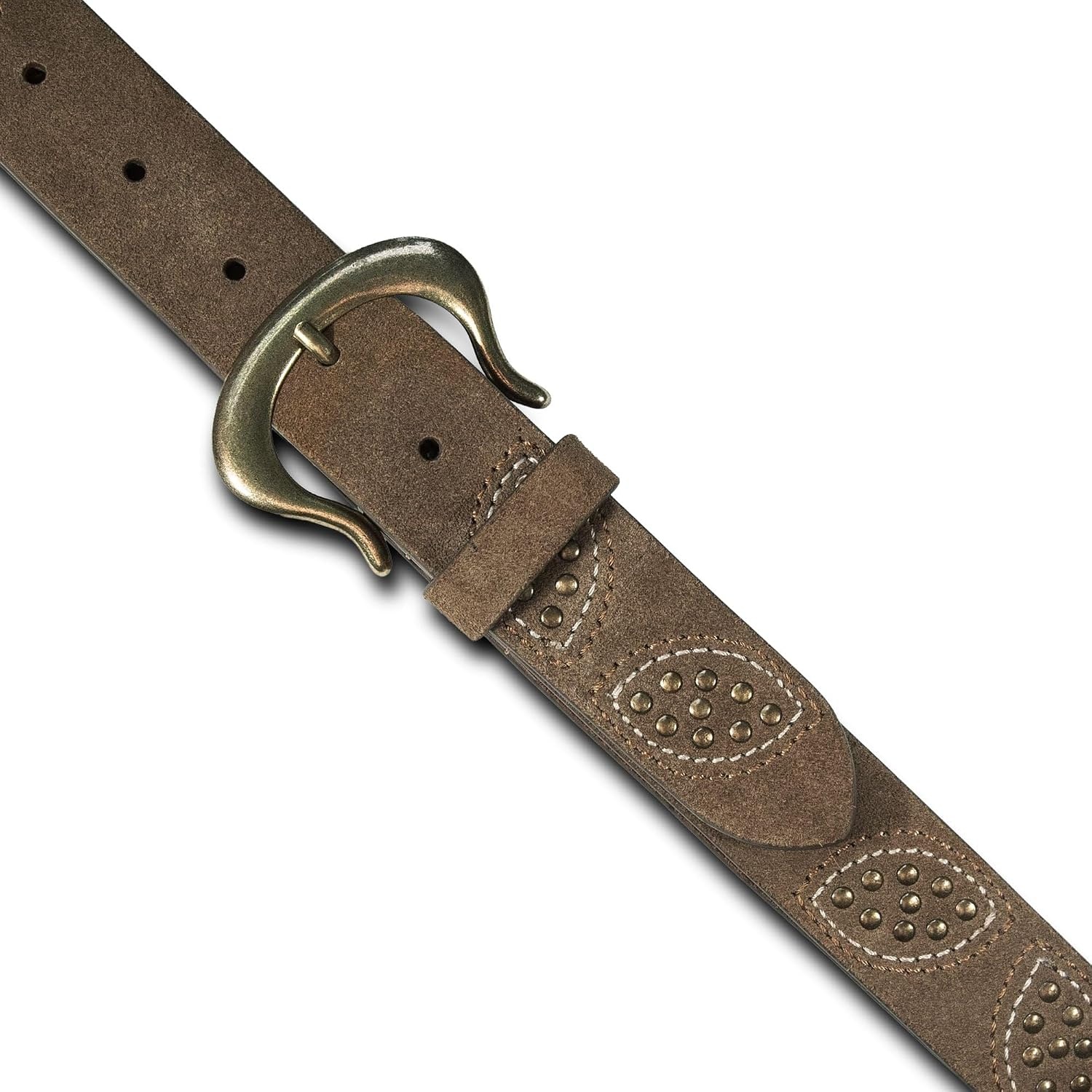 image:imageLucky Brand Womens Studded Leather Belt Stylish Classic Modern Jeans Pants Skirt DressSuede Leaf Brown