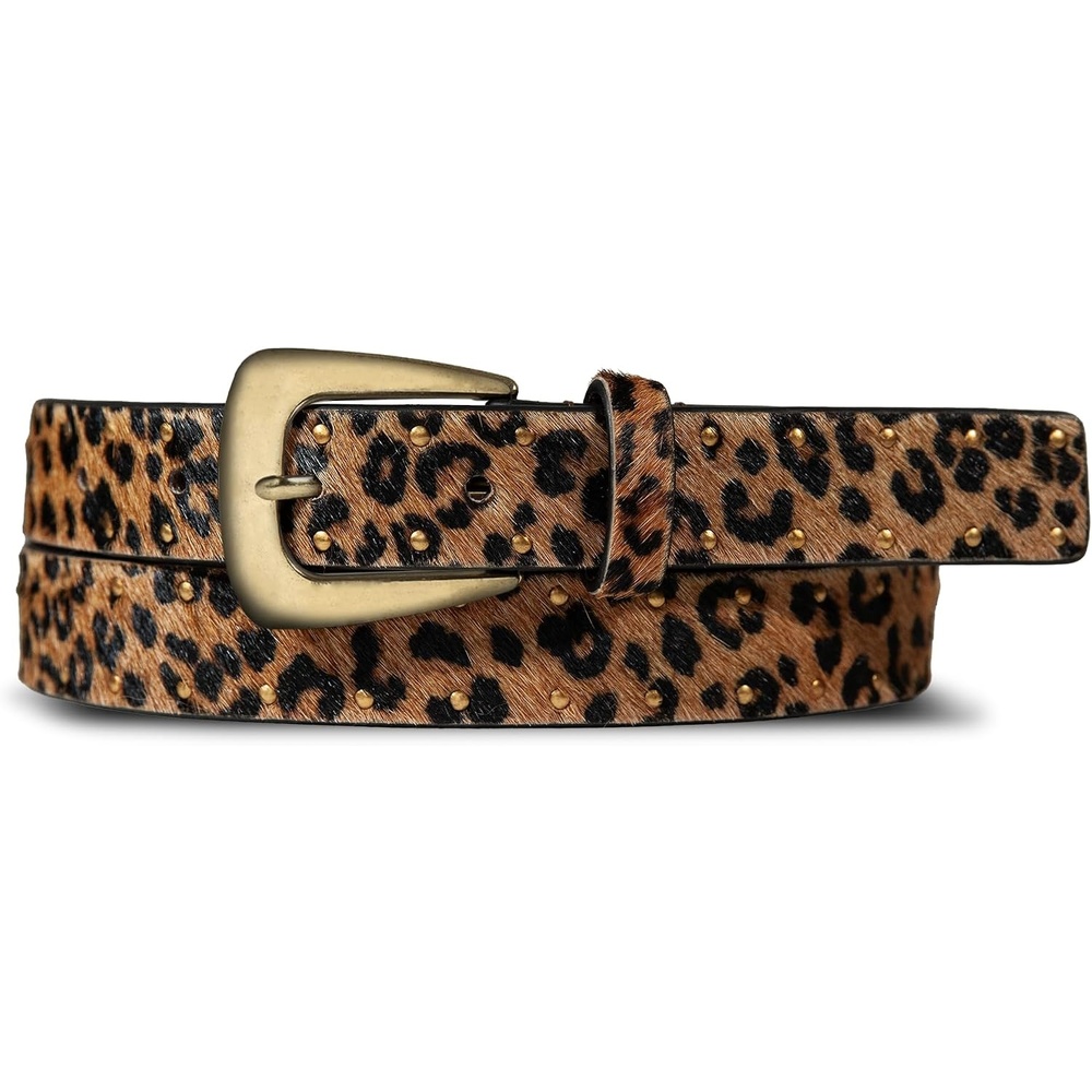 image:imageLucky Brand Womens Fashion Leather Belt Stylish Trend Classic Modern Jean Pant Skirt DressHaircalf Leopard W Studs
