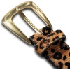 Lucky Brand Women’s Fashion Leather Belt | Stylish | Trend | Classic | Modern | Jean | Pant | Skirt | Dress(Haircalf – Leopard W/ Studs)