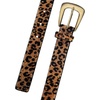 Lucky Brand Women’s Fashion Leather Belt | Stylish | Trend | Classic | Modern | Jean | Pant | Skirt | Dress(Haircalf – Leopard W/ Studs)