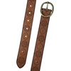 Lucky Brand Women’s Studded Leather Belt | Stylish | Classic | Modern | Jeans | Pants | Skirt | Dress(Perfed Flower – Brown)