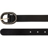 Lucky Brand Women’s Studded Leather Belt | Stylish | Classic | Modern | Jeans | Pants | Skirt | Dress(Rivet Wrapped – Black)