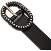 Lucky Brand Women’s Studded Leather Belt | Stylish | Classic | Modern | Jeans | Pants | Skirt | Dress(Rivet Wrapped – Black)