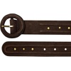 Lucky Brand Women’s Studded Leather Belt | Stylish | Classic | Modern | Jeans | Pants | Skirt | Dress(Suede Stud – Brown)