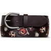 Lucky Brand Women’s Embroidered Leather Belt | Stylish | Classic | Western-Inspired | American Heritage | Jean | Pant(Jewl Tone – Dark Brown)