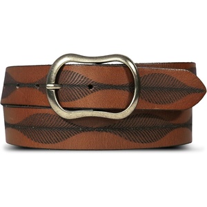 Lucky Brand Women’s Fashion Leather Belt | Stylish | Trend | Classic | Modern | Jean | Pant | Skirt | Dress(Vintage Embossed – Tan)