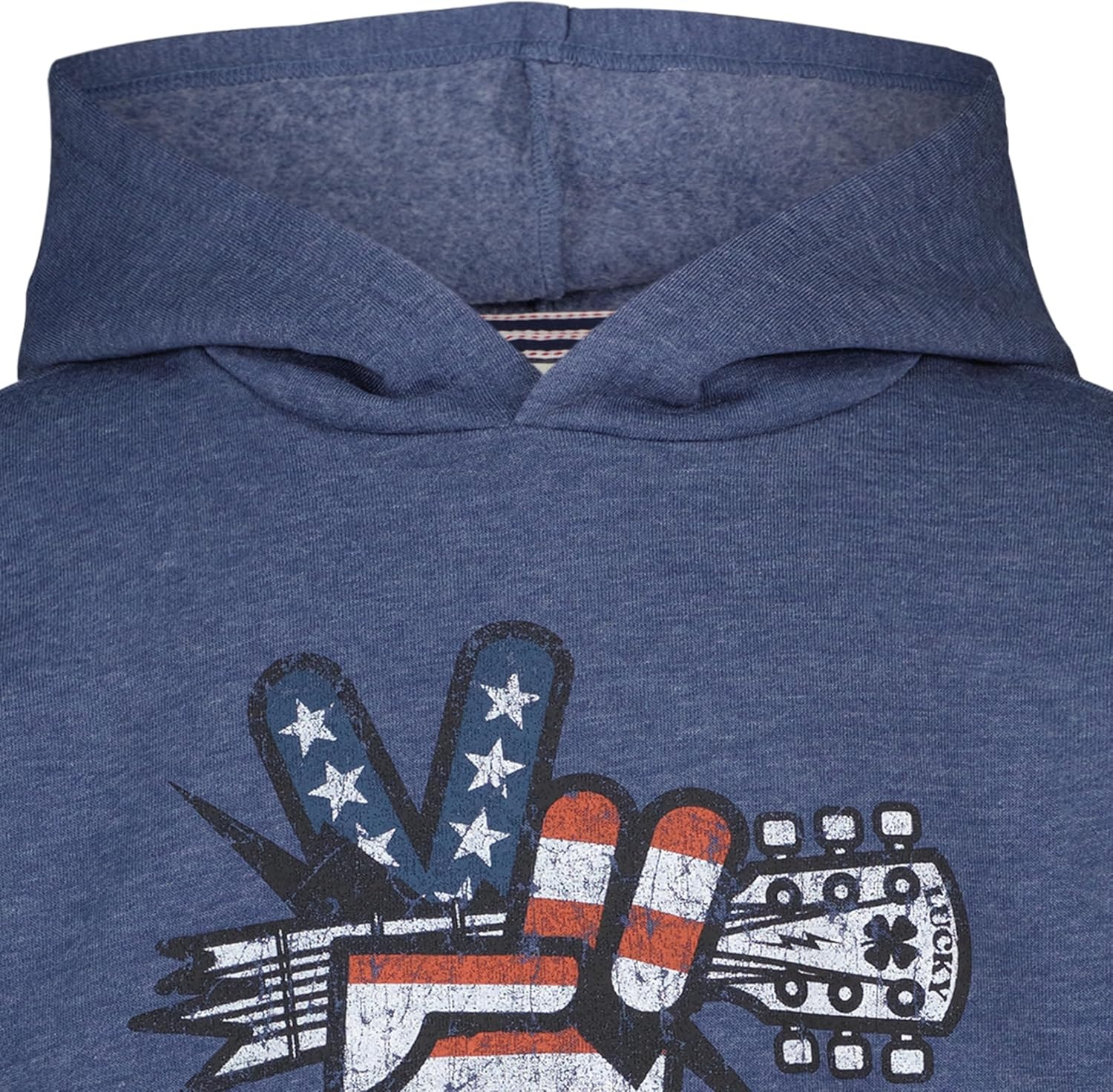 image:imageLucky Brand Boys Long Sleeve Fleece Pullover Hoodie Comfortable Relaxed Fit With Kangaroo PocketsVictory Dark Denim Heather