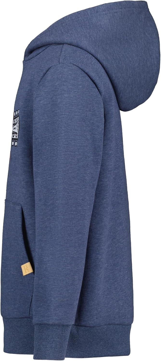 image:imageLucky Brand Boys Long Sleeve Fleece Pullover Hoodie Comfortable Relaxed Fit With Kangaroo PocketsVictory Dark Denim Heather
