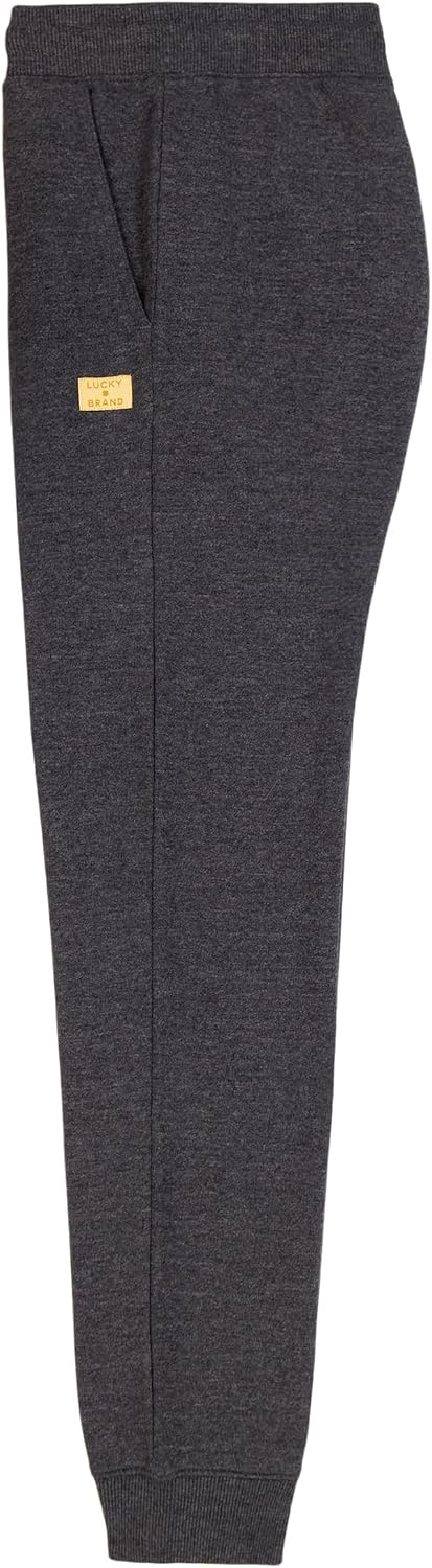 image:imageLucky Brand Boys Pullon Fleece Jogger Sweatpant Drawstring ClosureBlack Heather