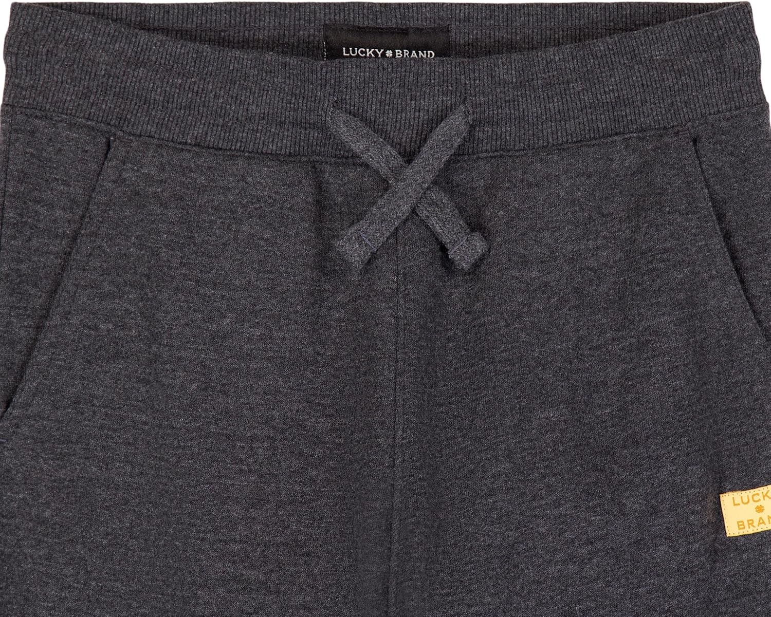 image:imageLucky Brand Boys Pullon Fleece Jogger Sweatpant Drawstring ClosureBlack Heather