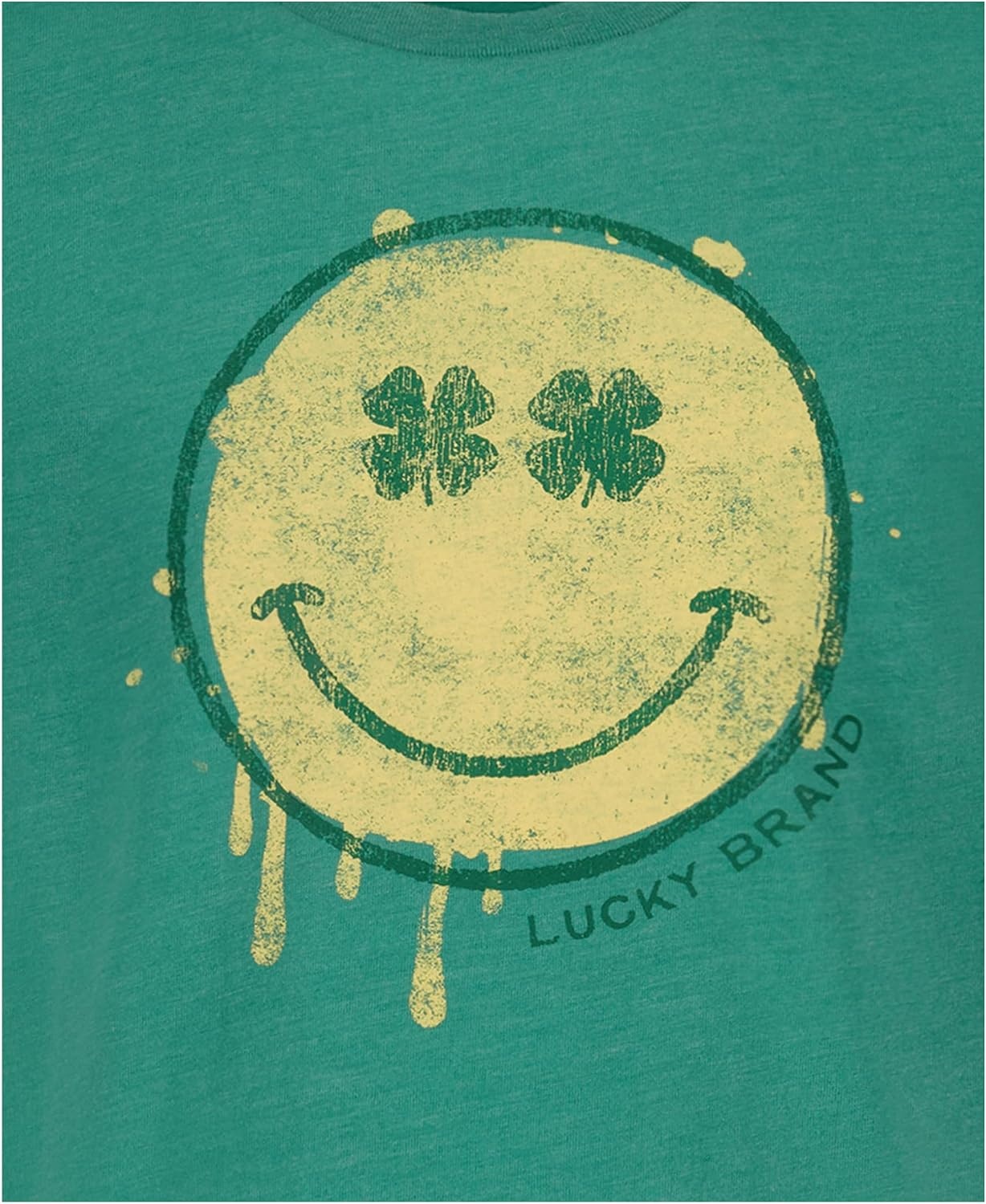 image:imageLucky Brand Boys Short Sleeve Graphic Crew Neck TShirt Soft Comfortable Relaxed FitMelty Smile Bottle Green