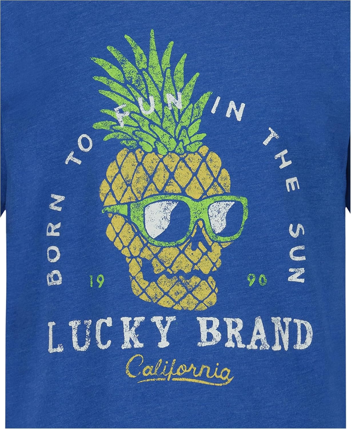 image:imageLucky Brand Boys Short Sleeve Graphic Crew Neck TShirt Soft Comfortable Relaxed FitPineapple Delft Heather