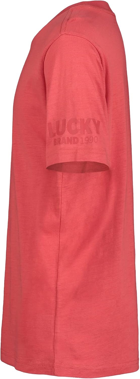 image:imageLucky Brand Boys Short Sleeve Graphic Crew Neck TShirt Soft Comfortable Relaxed FitSangria