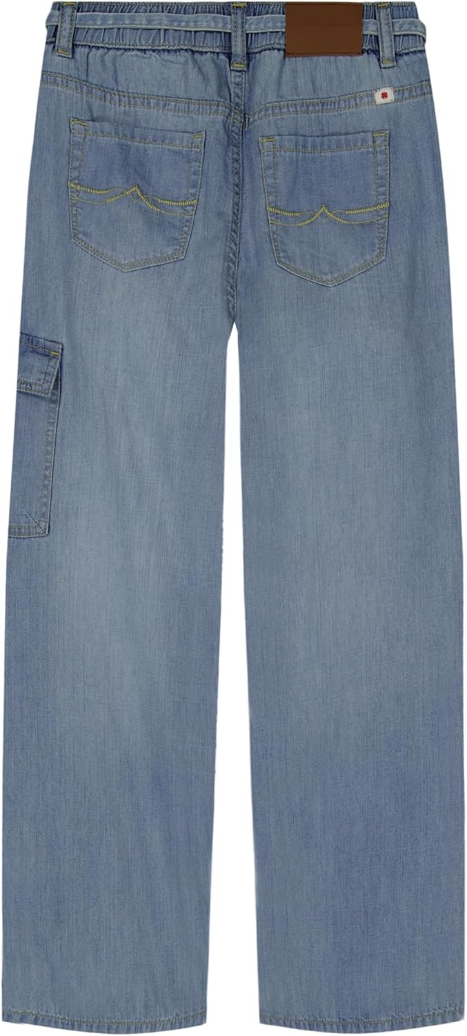 image:imageLucky Brand Girls Pullon MidRise Easy Relaxed Wide Leg Jean Elastic Waistband amp DrawstringCargo Christi Wash
