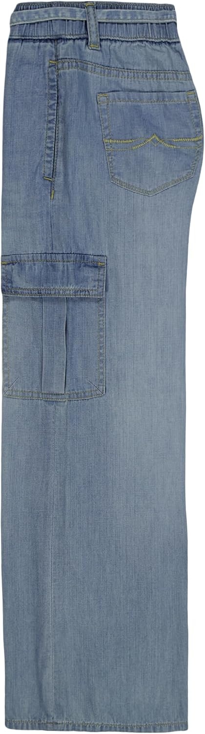 image:imageLucky Brand Girls Pullon MidRise Easy Relaxed Wide Leg Jean Elastic Waistband amp DrawstringCargo Christi Wash
