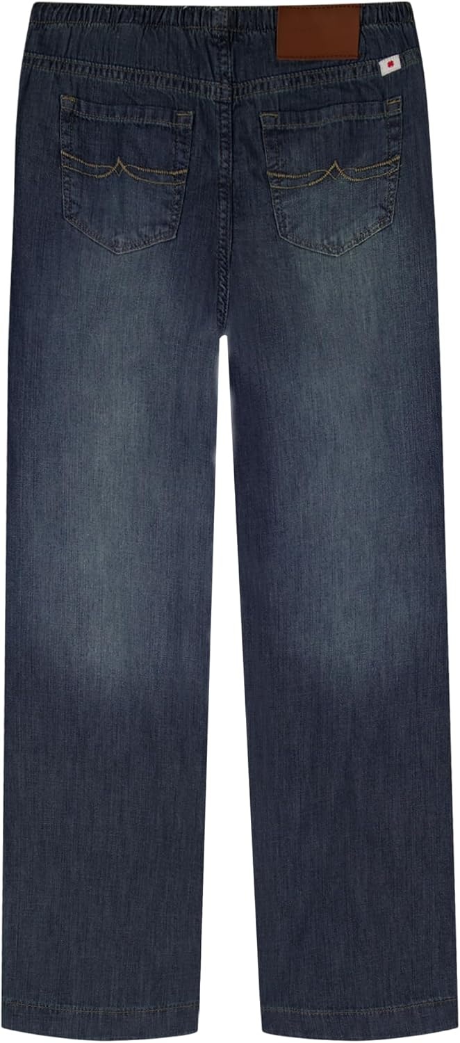 image:imageLucky Brand Girls Pullon MidRise Easy Relaxed Wide Leg Jean Elastic Waistband amp DrawstringSeamed Ada Wash