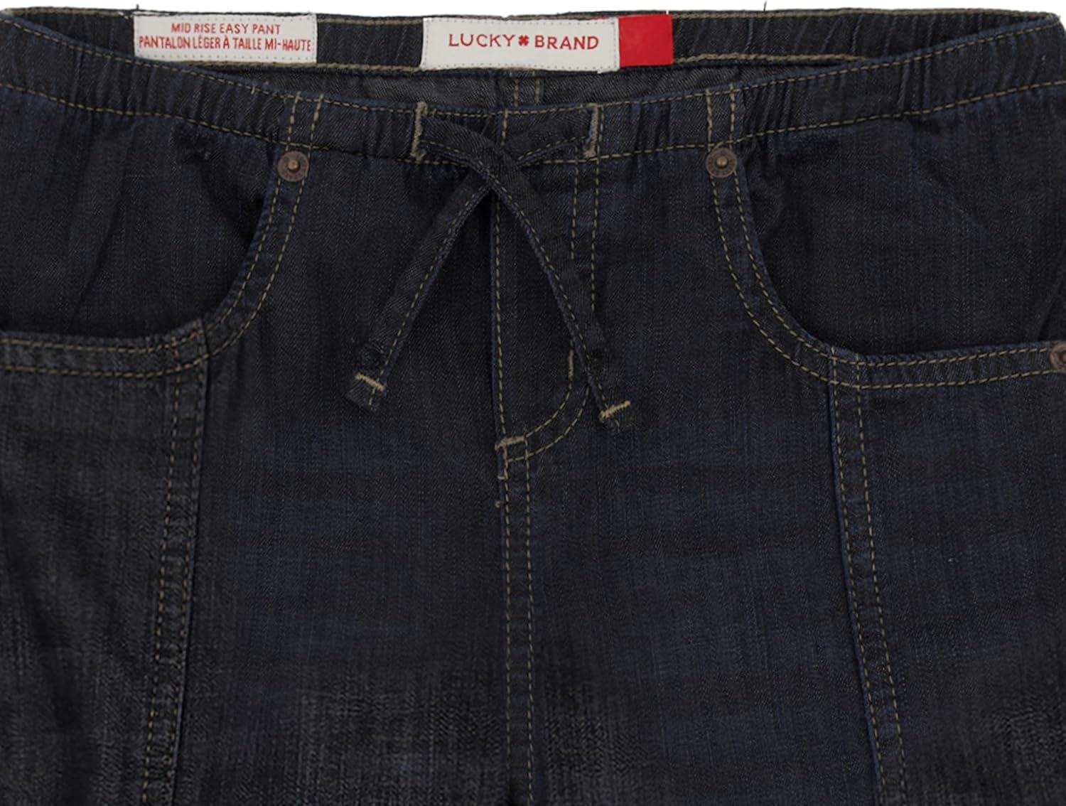 image:imageLucky Brand Girls Pullon MidRise Easy Relaxed Wide Leg Jean Elastic Waistband amp DrawstringSeamed Barrier Wash