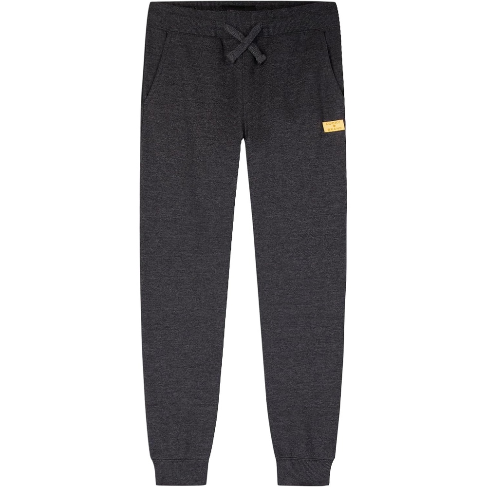 image:imageLucky Brand Boys Pullon Fleece Jogger Sweatpant Drawstring ClosureBlack Heather