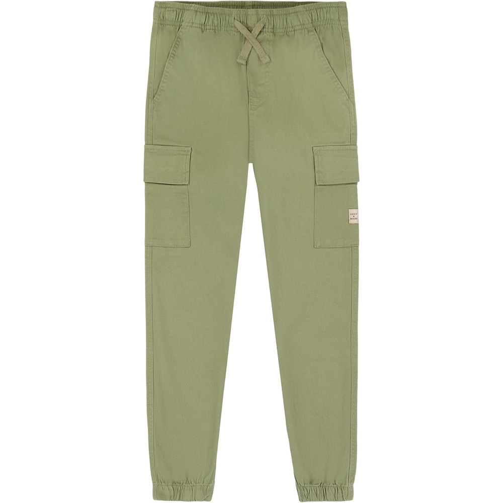 image:imageLucky Brand Boys Pullon Stretch Twill Cargo Jogger Drawstring Closure amp Elastic CuffsKalamata