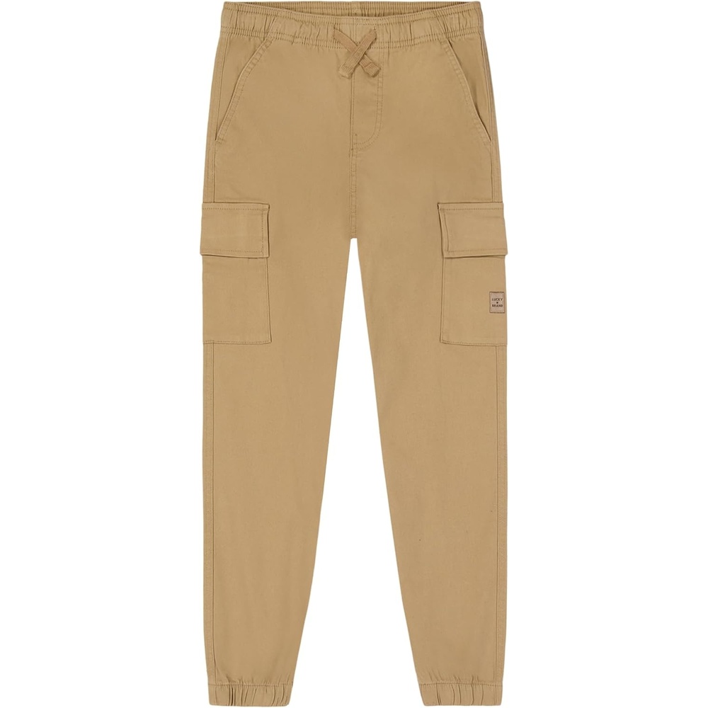 image:imageLucky Brand Boys Pullon Stretch Twill Cargo Jogger Drawstring Closure amp Elastic CuffsKelp