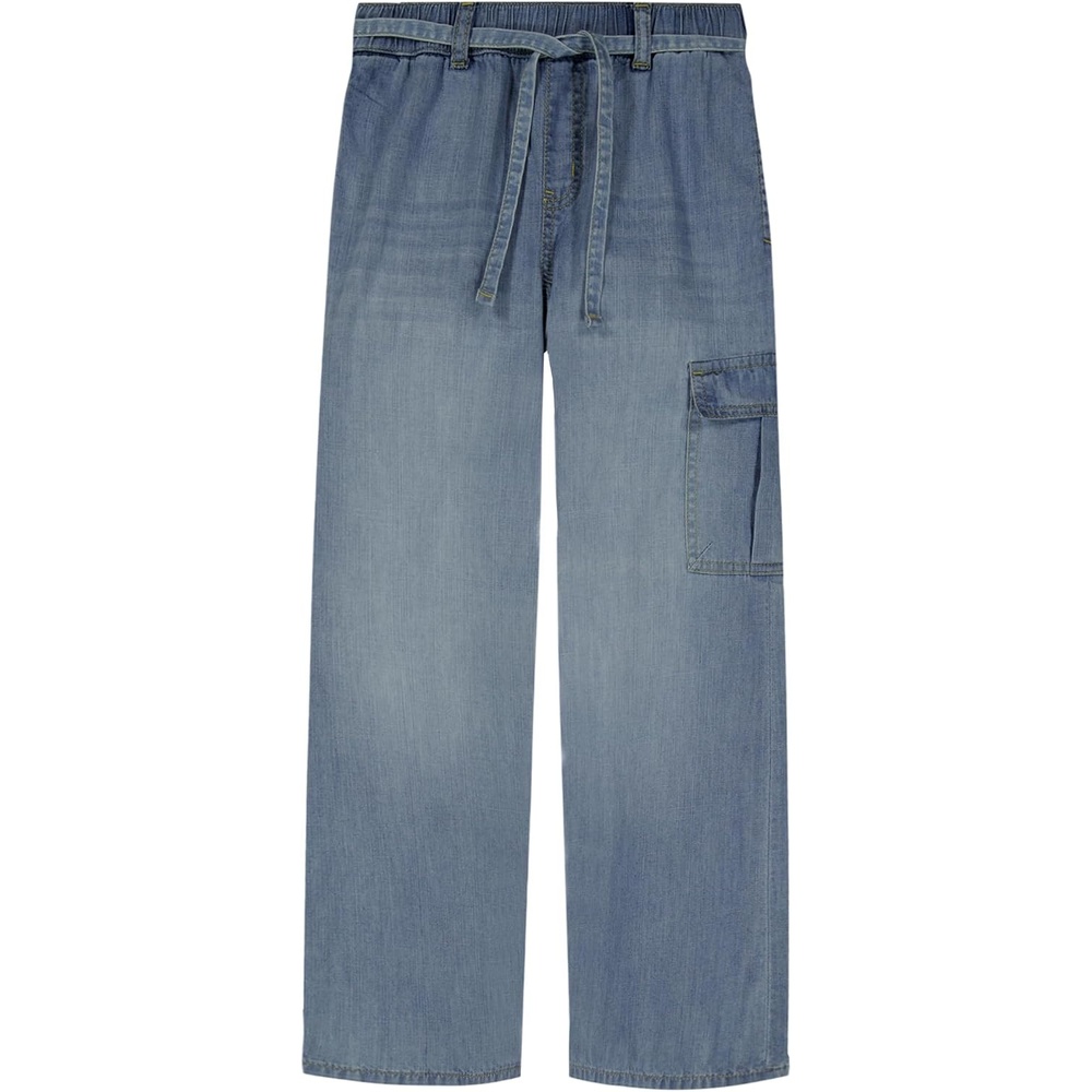 image:imageLucky Brand Girls Pullon MidRise Easy Relaxed Wide Leg Jean Elastic Waistband amp DrawstringCargo Christi Wash