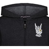 Lucky Brand Boys’ Long Sleeve Fleece Full Zip Hoodie, Comfortable, Relaxed Fit With Front Pockets(Skelly Hand Black Heather)