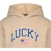 Lucky Brand Boys’ Long Sleeve Fleece Pull-over Hoodie, Comfortable, Relaxed Fit With Kangaroo Pockets(Flag Cornstalk Heather)