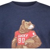 Lucky Brand Boys’ Short Sleeve Graphic Crew Neck T-Shirt, Soft, Comfortable, Relaxed Fit(Football Bear Dark Denim Heather)