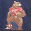 Lucky Brand Boys’ Short Sleeve Graphic Crew Neck T-Shirt, Soft, Comfortable, Relaxed Fit(Football Bear Dark Denim Heather)