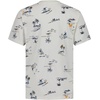 Lucky Brand Boys’ Short Sleeve Graphic Crew Neck T-Shirt, Soft, Comfortable, Relaxed Fit(Surfer Bear Egret)