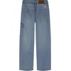 Lucky Brand Girls’ Pull-on Mid-Rise Easy Relaxed Wide Leg Jean, Elastic Waistband & Drawstring(Cargo Christi Wash)