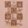 Lucky Brand Girl’s Short Sleeve Graphic T-Shirt, Tagless Cotton Tee with Fun Designs(Checkered Peach Whip)