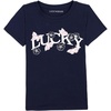 Lucky Brand Girl’s Short Sleeve Graphic T-Shirt, Tagless Cotton Tee with Fun Designs(Navy Butterfly Logo)