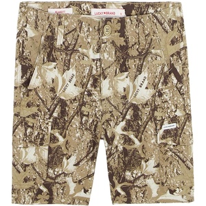 Lucky Brand Boys’ Classic Fit Cargo Shorts, Zipper Fly & Button Closure(Kelp Forest Camo)