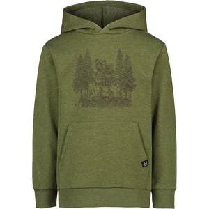 Lucky Brand Boys’ Long Sleeve Fleece Pull-over Hoodie, Comfortable, Relaxed Fit With Kangaroo Pockets(Hiking Bear Cypress Heather)